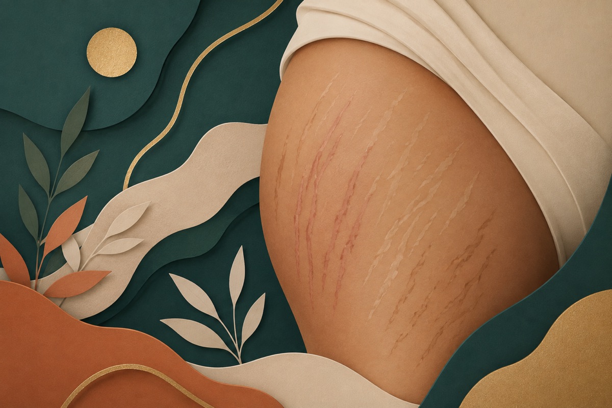Ilustração médica sobre estrias