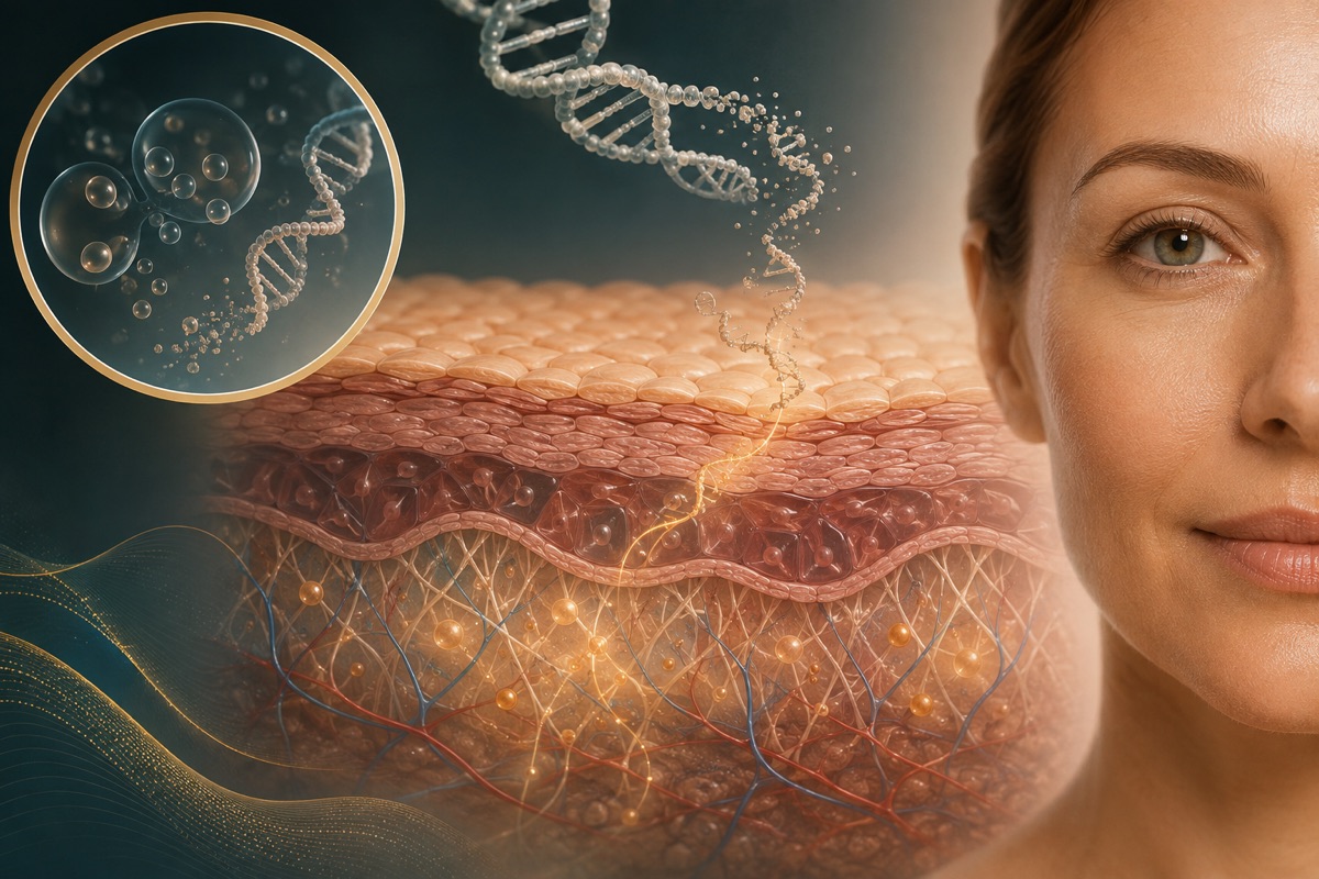 Ilustração médica sobre pdrn e “dna de salmão”